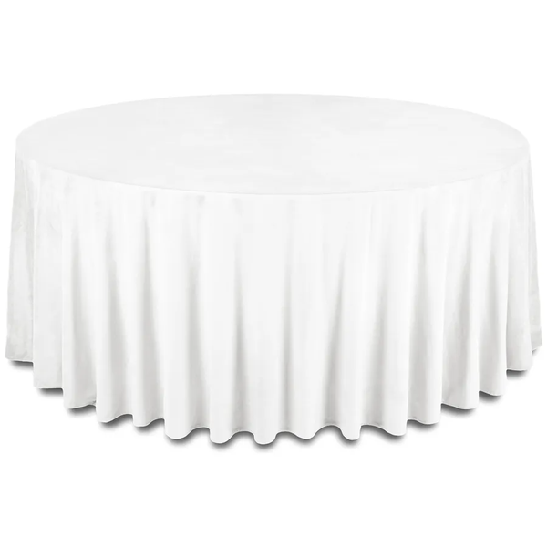 Скатерть бархатная "Бета" ледяной белый круглая