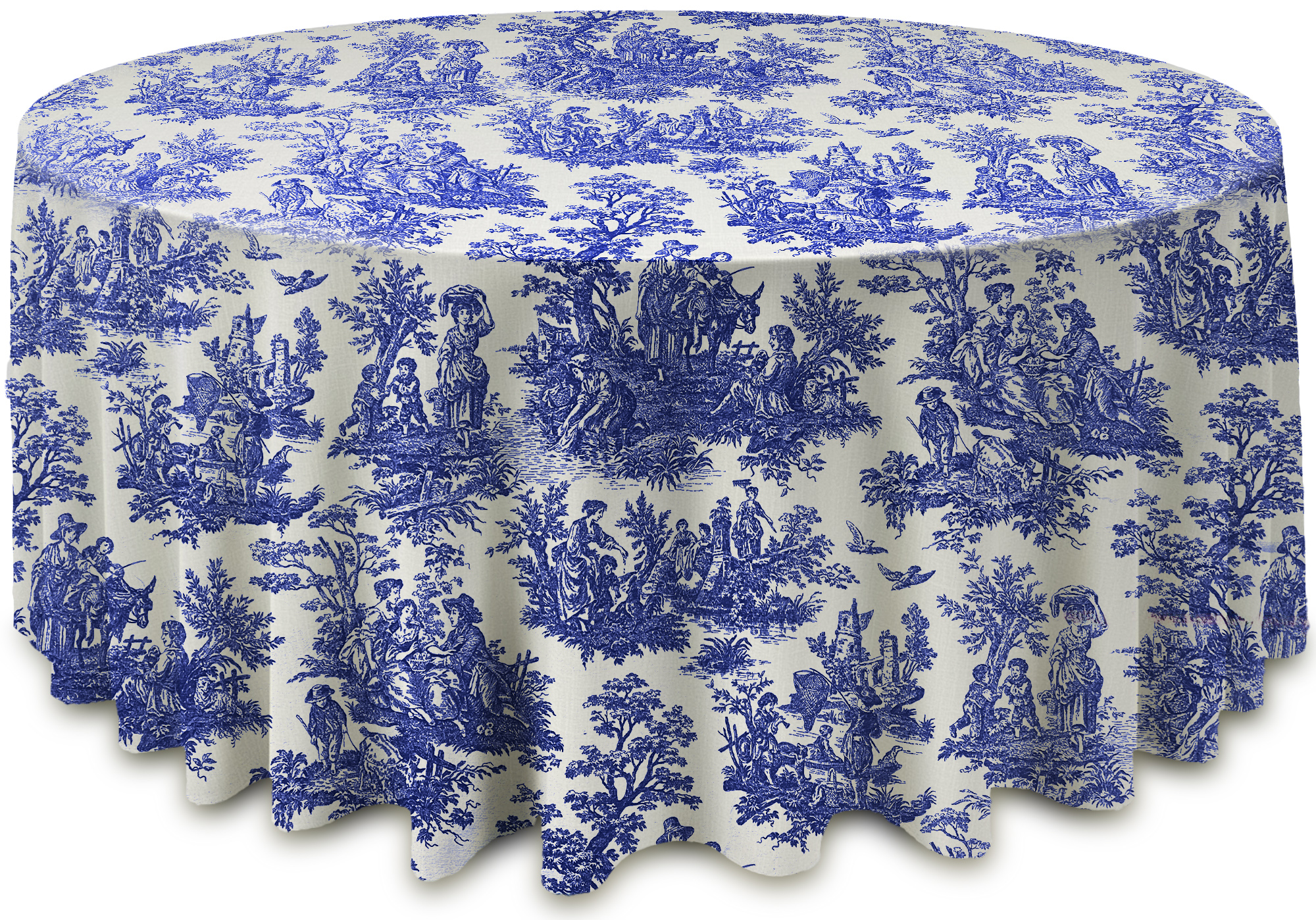 Скатерть "Каппа" Диор синяя круглая  - Фото основное 1
