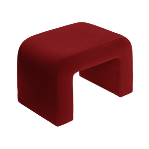 Чехол пуфик "Боу" мини гранатовый бархат