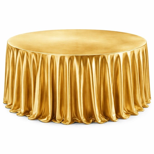 Скатерть "Юми" | золотая металлик круглая 