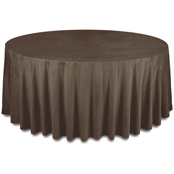 Скатерть бархатная "Бета" шоколадная круглая