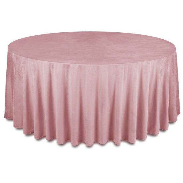 Скатерть бархатная "Бета" розовая сакура круглая
