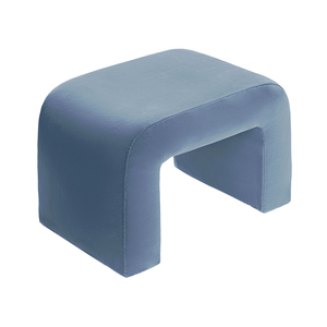 Чехол пуфик "Боу" мини голубой сапфир бархат