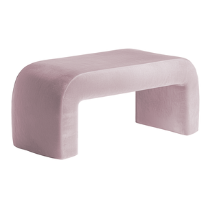 Чехол пуфик "Боу" макс | бледно-розовый бархат