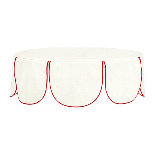 Шапочка "Yes, caap!" на коктейльный стол  Tavola, молочный + красная строчка, 80см