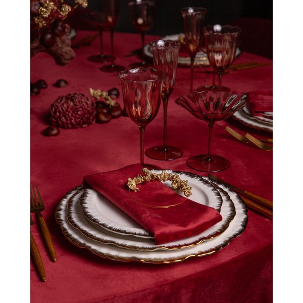 Салфетка велюр, пьяная вишня - Фото 2