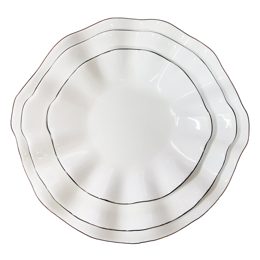 Сервировочная тарелка Lotus black rim - Фото миниатюра 2