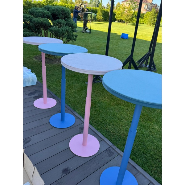 Стол коктейльный Twist Circle, черничный Йогурт + Something Blue (телескопическая нога) - Фото 2