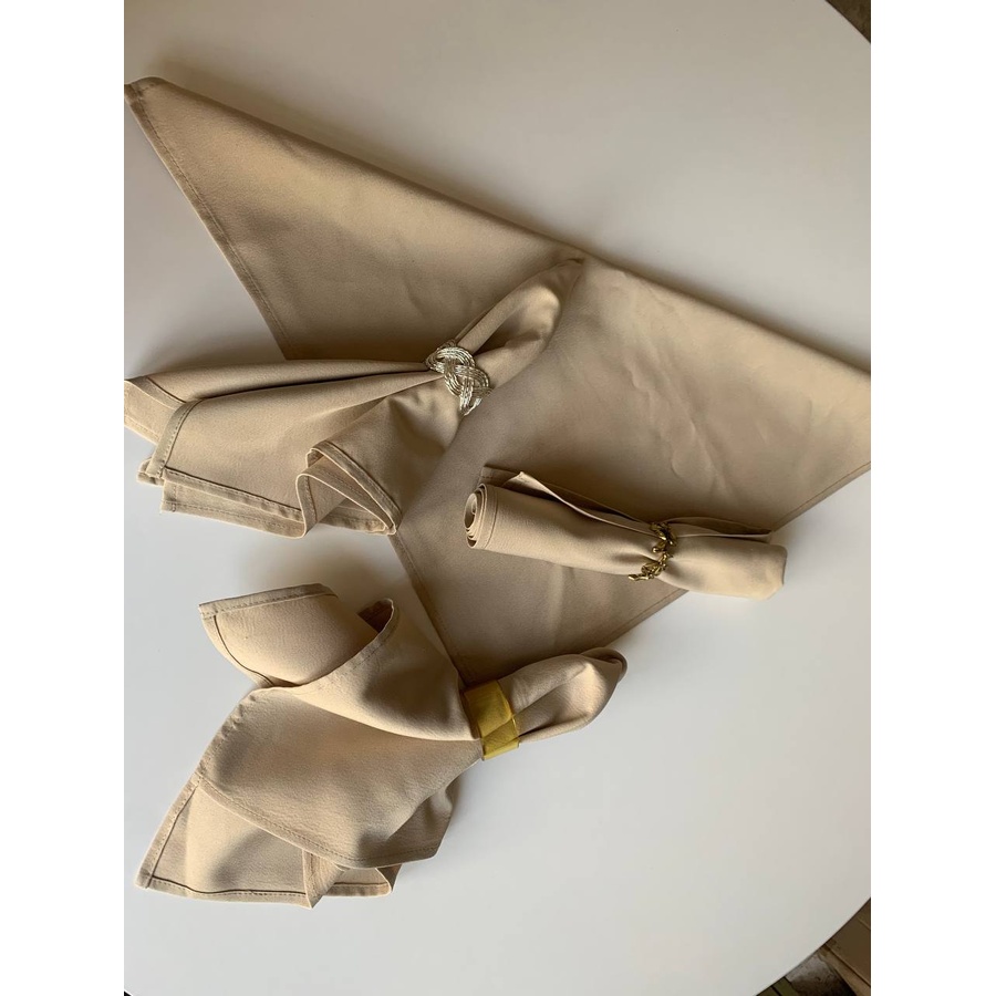 Салфетка бежевая, полиэстер - Фото миниатюра 4