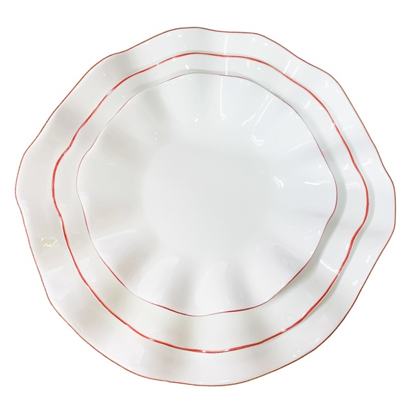 Порционная тарелка Lotus red rim M  - Фото 2