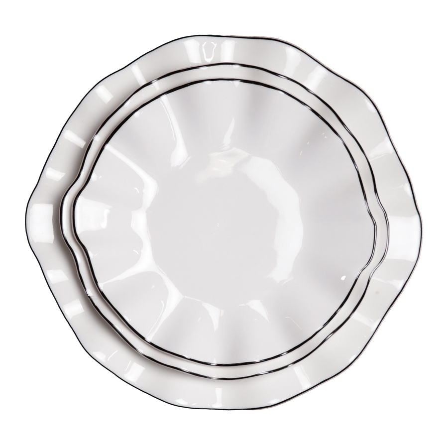 Сет порционных тарелок Lotus black rim  - Фото основное 1