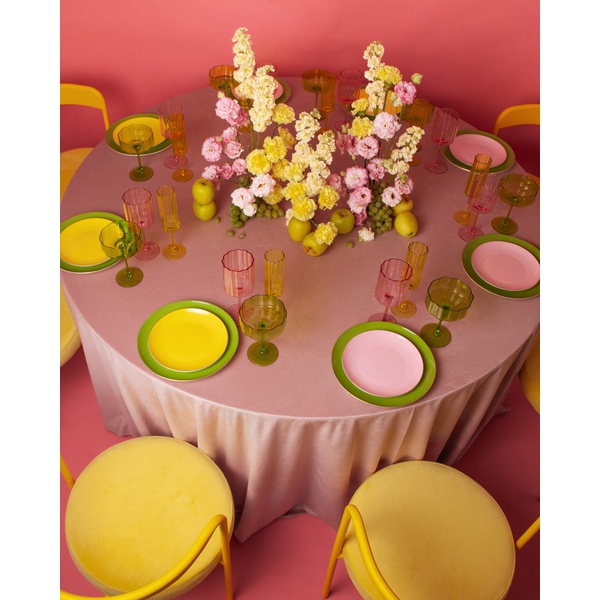 Скатерть велюр, круглая, светло-розовая - Фото 3