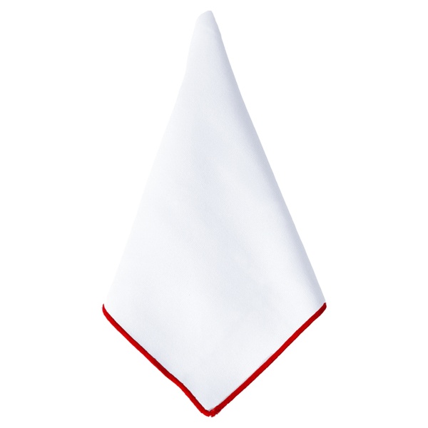 Салфетка белоснежная с красным кантом