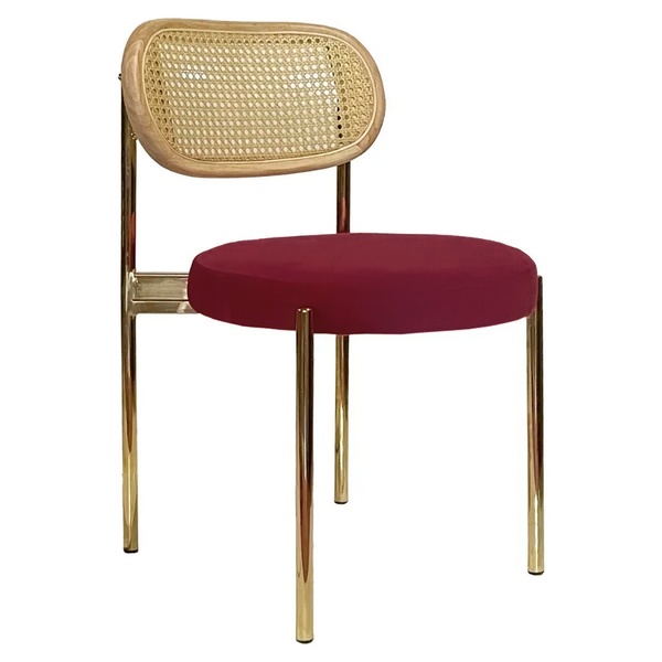 Стул Modern Gold, Natural Rotango + Bordeaux