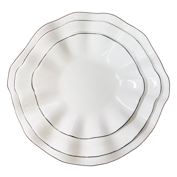 Порционная тарелка Lotus black rim M - Фото 2