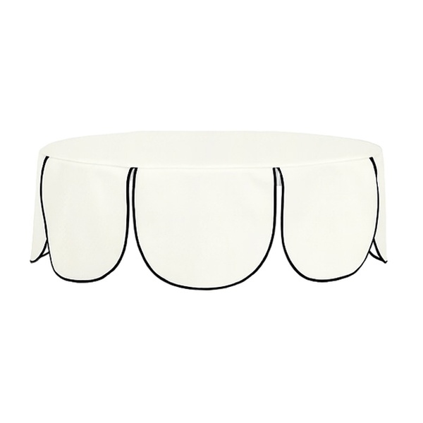 Шапочка "Yes, caap!" на коктейльный стол  Tavola, молочный + черная строчка, велюр, 80см