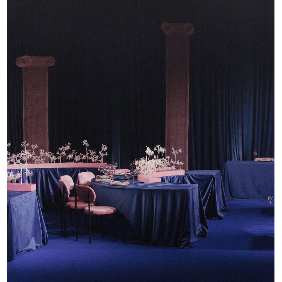 Скатерть велюр, прямоугольная, сапфировая XL - Фото миниатюра 4