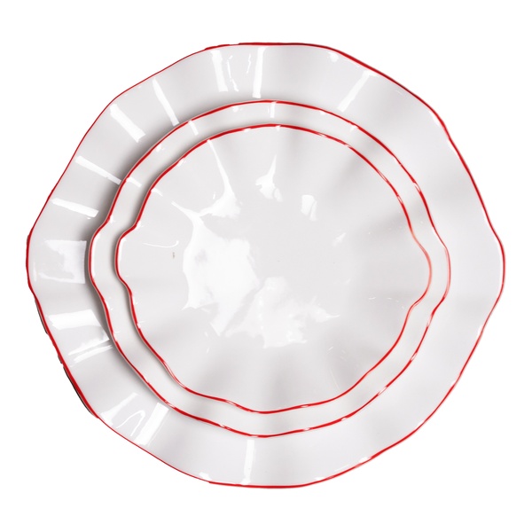 Сет порционных тарелок Lotus red rim