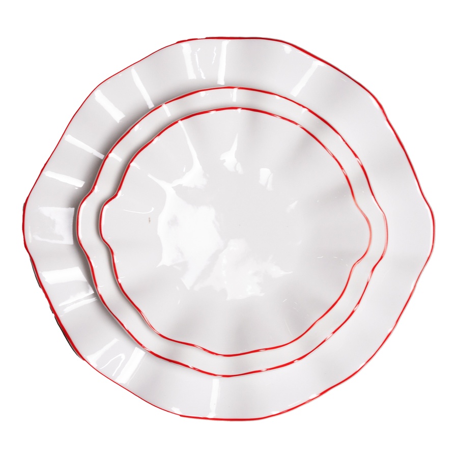 Сет порционных тарелок Lotus red rim - Фото основное 1