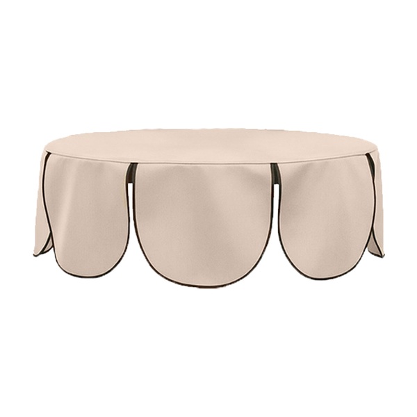 Шапочка "Yes, caap!" на коктейльный стол  Tavola, крем.бисквит+черная строчка, велюр, 80см