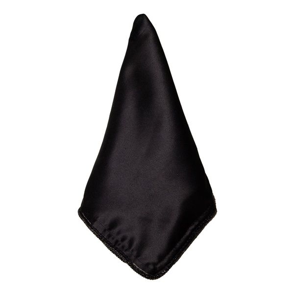 Салфетка Сатин Премиум, черная с бусинами