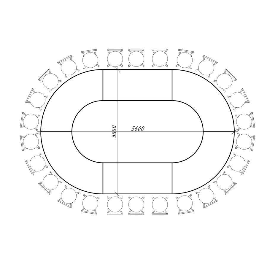 Стол "Orbit"  (4 модуля) кольцо - Фото миниатюра 5
