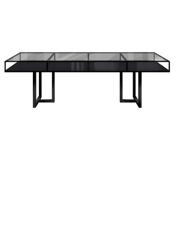 Стол "Loft Black", дымчатая столешница, черное подстолье - Фото основное 1
