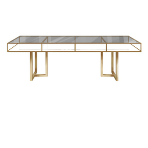 Стол "Loft Gold", дымчатая столешница, белое подстолье