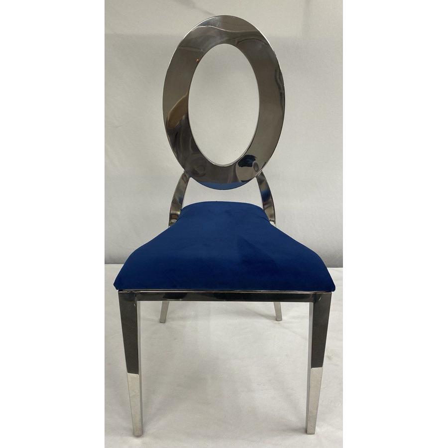 Стул «Element» серебро, синий бархат - Фото миниатюра 3