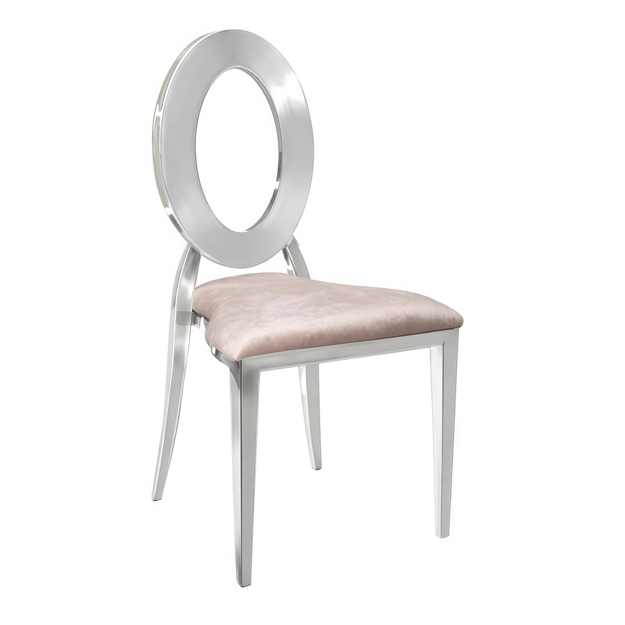Стул "Element" серебро, бежевый бархат - Фото основное 1