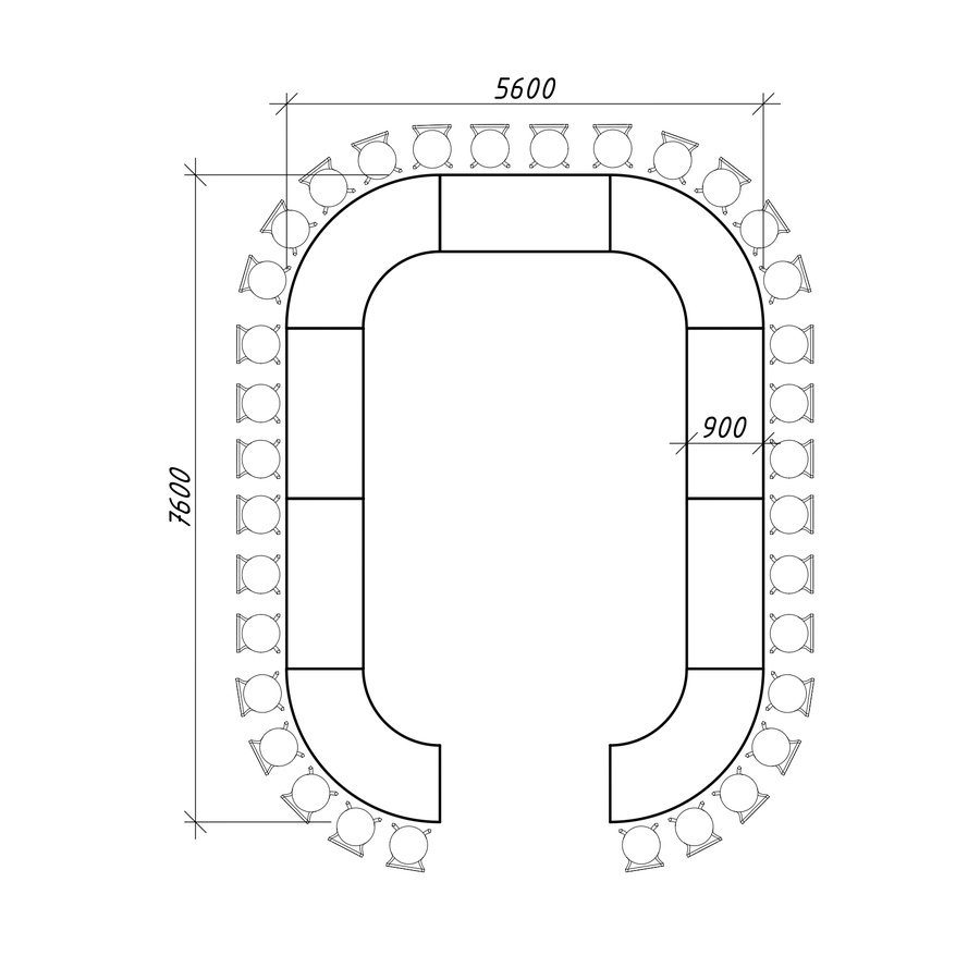 Стол "Orbit"  (4 модуля) кольцо - Фото миниатюра 3