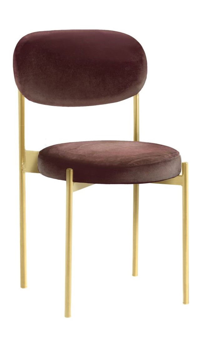 Стул Monaco золото, бархат темный шоколад - Фото миниатюра 1