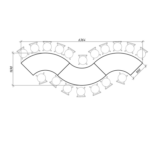 Стол "Orbit" змейка (2 модуля)  - Фото 2