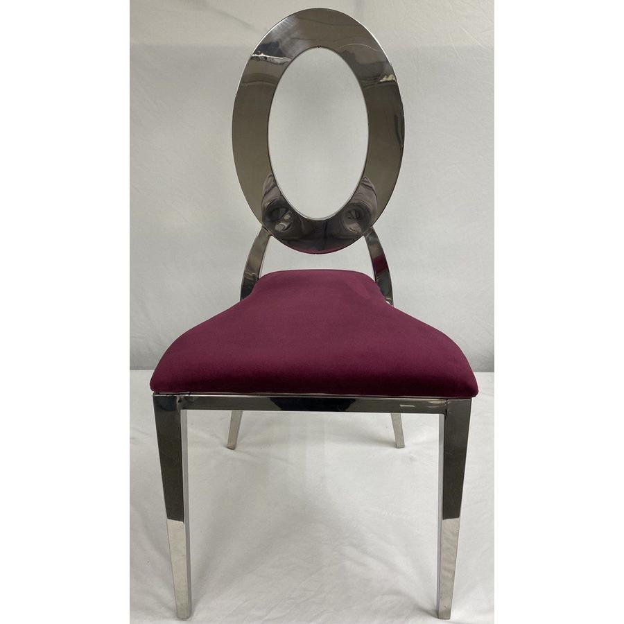 Стул «Element» серебро, бургундский красный бархат - Фото миниатюра 3