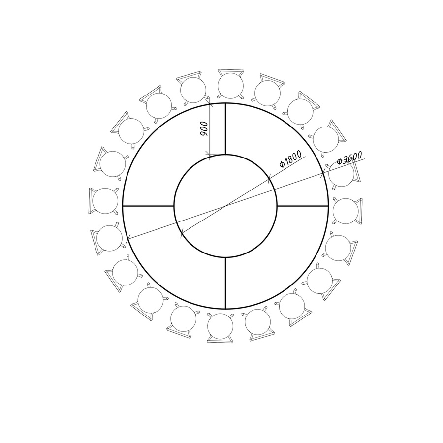 Стол "Orbit"  (4 модуля) кольцо - Фото миниатюра 2