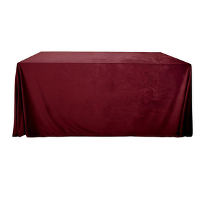 Скатерть бархат рубиново-красная прямоугольная