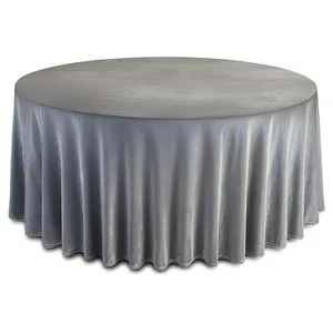 Скатерть бархатная "Бета" серебряная круглая