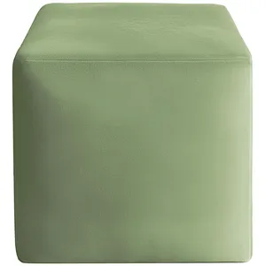 Чехол пуфик "Квадро" светло-зеленый бархат
