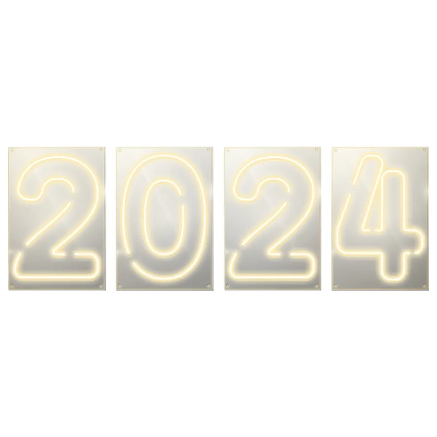 Неоновая надпись “2024” - Фото миниатюра 1