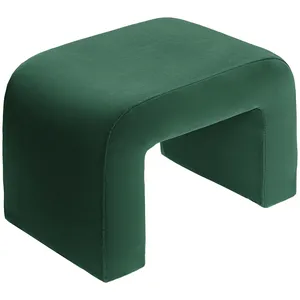 Чехол пуфик "Боу" мини | зеленый малахит бархат