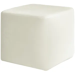 Чехол пуфик "Квадро" жемчужный бархат