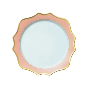 Тарелка Милан с розовым бортом