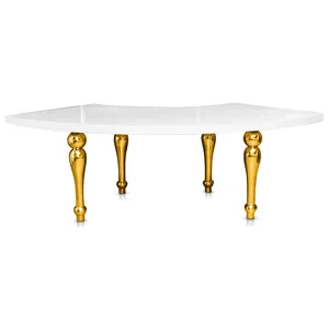 Стол с золотыми ножками 1/4 от круга Змейка