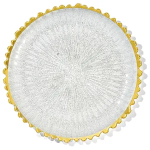 Подстановочная тарелка «Санон» прозрачная с золотым кантом