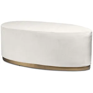 Чехол бархатный молочный для овального пуфа