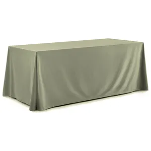Скатерть прямоугольная бархатная пыльно-зеленая