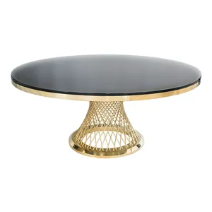 Стол круглый Герольд черно-золотой