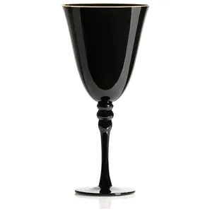 Бокал "Кения" черный с золотым кантом 350 мл