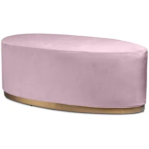 Чехол бархатный пыльно-лавандовый для овального пуфа