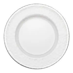 Тарелка Бари с серебряным кантом